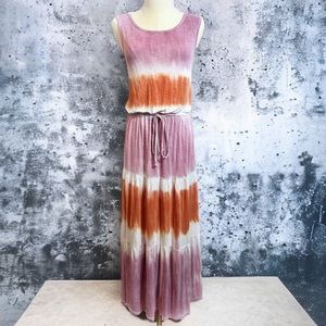 Knox Rose Tiered Tie Dye Boho Maxi Dress Repaired